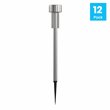 Flash Furniture Stainless Steel LED Landscaping Lights in Gray (Set of 12)