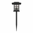 Flash Furniture Solar Powered LED Plastic Landscape Lights in Black (Set of 8)