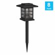 Flash Furniture Solar Powered LED Plastic Landscape Lights in Black (Set of 8)