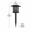 Flash Furniture Solar Powered LED Plastic Landscape Lights in Black (Set of 8)
