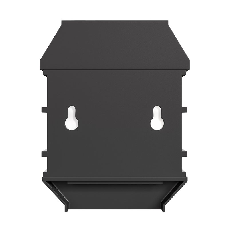 Flash Furniture Plastic Wall Mount LED Solar Light in Black (Set of 6)