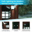 Flash Furniture Plastic Wall Mount LED Solar Light in Black (Set of 6)