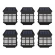 Flash Furniture Plastic Wall Mount LED Solar Light in Black (Set of 6)