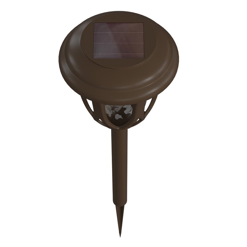 Flash Furniture Tulip Solar Powered Plastic LED Garden & Pathway Lights in Brown