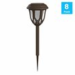 Flash Furniture Tulip Solar Powered Plastic LED Garden & Pathway Lights in Brown
