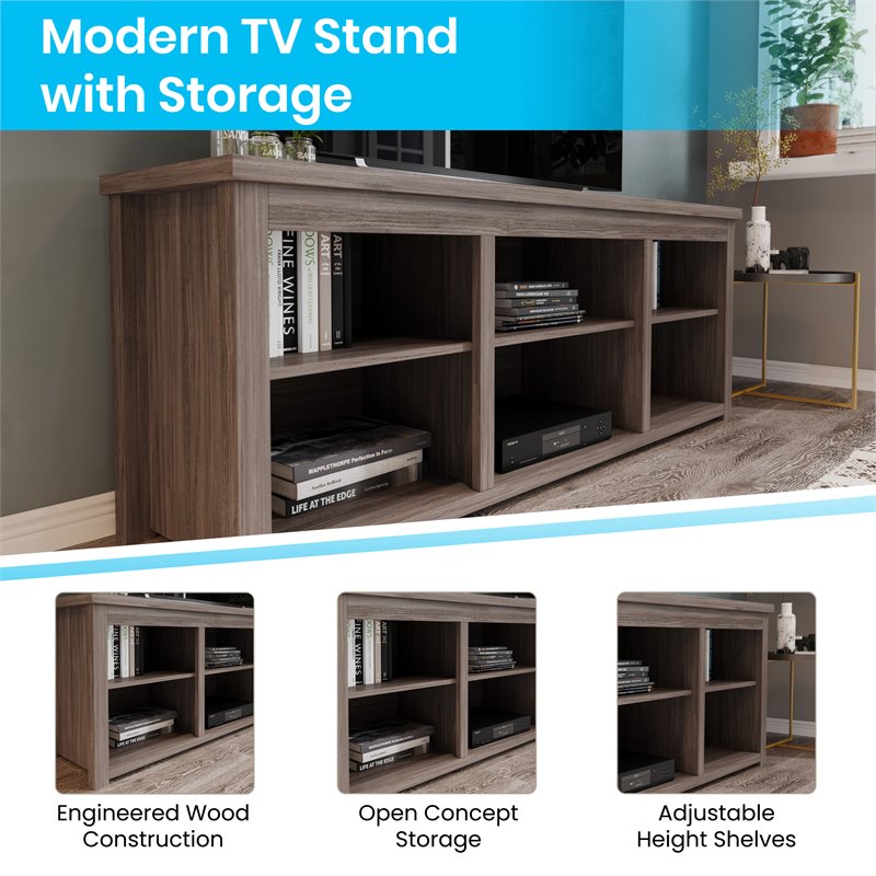 Flash Furniture Kilead Engineered Wood TV Stand for up to 80