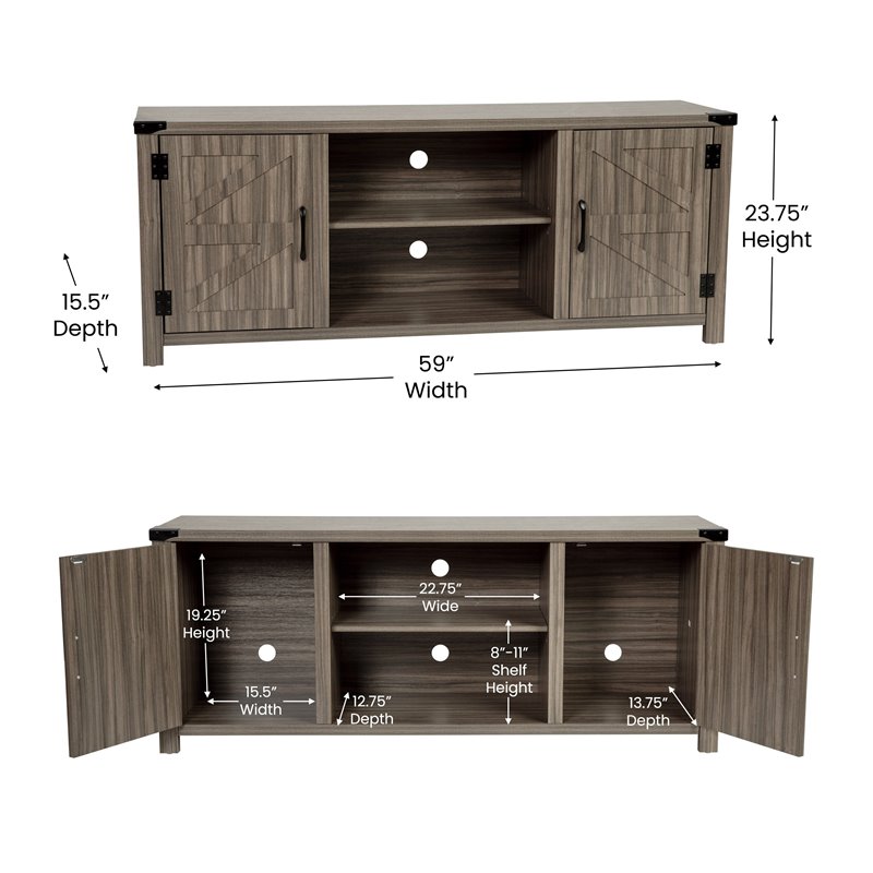 Flash Furniture Ayrith Engineered Wood TV Stand Fits up to 65