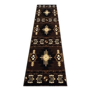 Flash Furniture Mohave 24&quot x 84&quot Olefin Fabric Area Rug in Chocolate