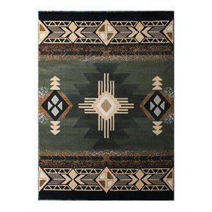 Flash Furniture Mohave 60&quot x 84&quot Olefin Fabric Area Rug in Sage Green