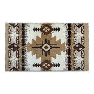 Flash Furniture Mohave 24&quot x 39.6&quot Southwestern Olefin Fabric Area Rug in Ivory