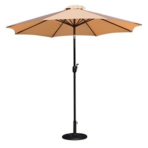 flash furniture 9 ft aluminum bundled set umbrella and waterproof base in tan