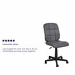 Flash Furniture Mid-Back Quilted Plastic and Metal Home Office Chair in Gray