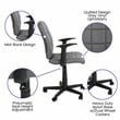 Flash Furniture Mid-Back Quilted Plastic Home Office Chair with Arms in Gray