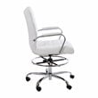 Flash Furniture Mid-Back Adjustable Foot Ring Metal Drafting Chair in White