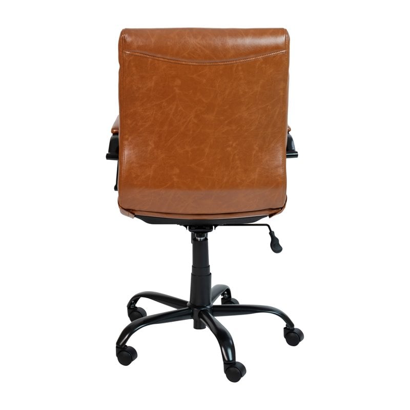 Flash Furniture Mid-Back LeatherSoft Executive Swivel Office Chair in Brown