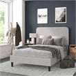 Flash Furniture Addison Fabric Full Platform Bed with Headboard in Gray