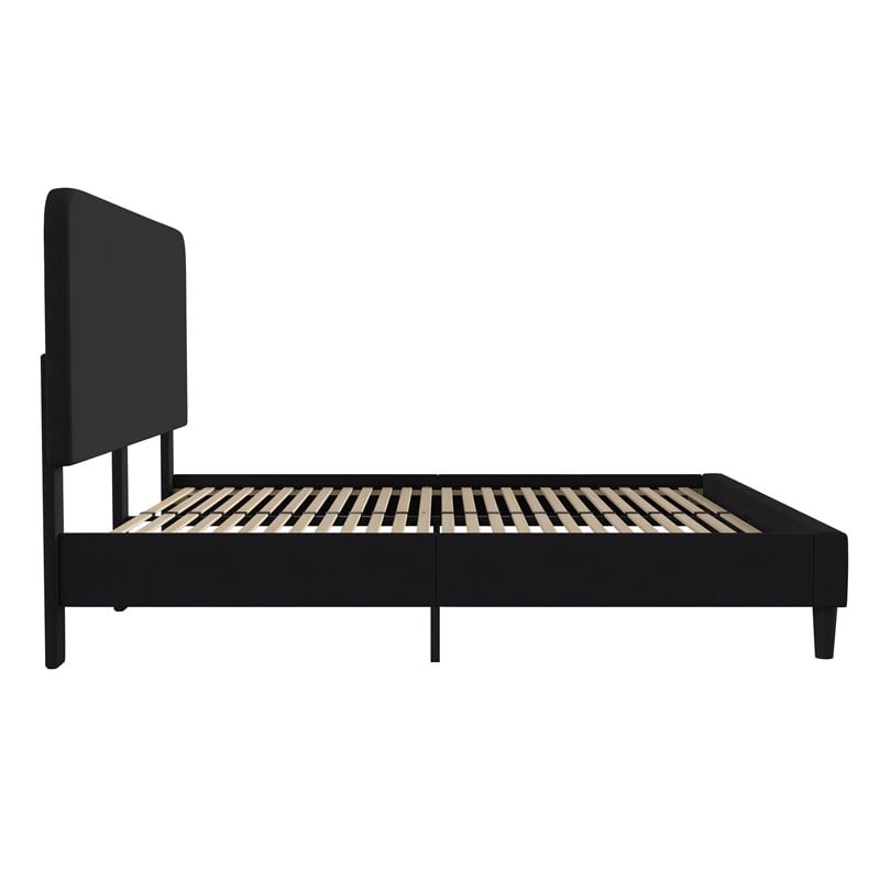 Flash Furniture Addison Fabric King Platform Bed with Headboard in Charcoal