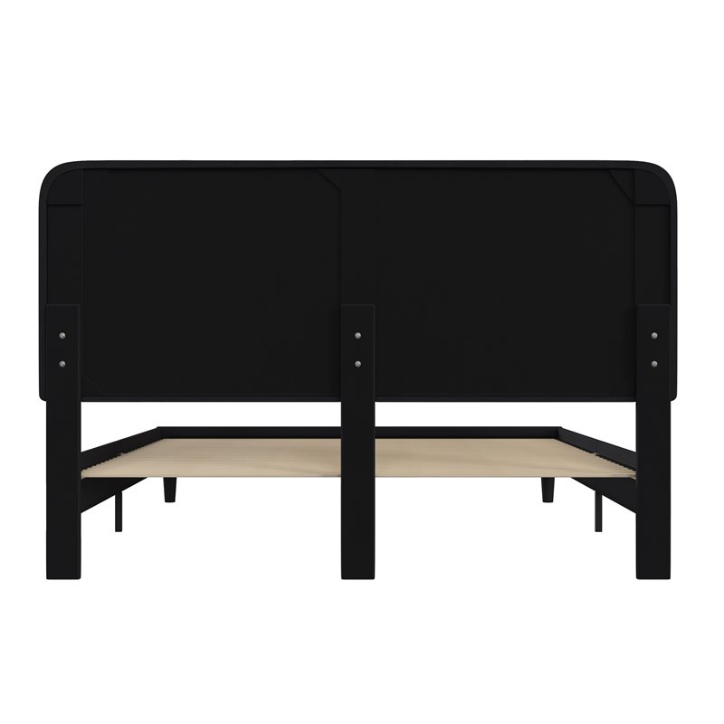 Flash Furniture Addison Fabric King Platform Bed with Headboard in Charcoal