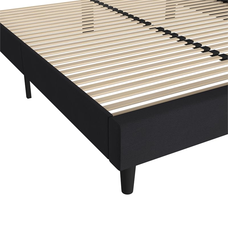 Flash Furniture Addison Fabric King Platform Bed with Headboard in Charcoal