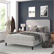 Flash Furniture Addison Fabric Queen Platform Bed with Headboard in Gray