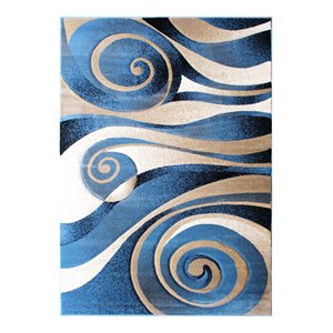 Flash Furniture Coterie 62.4&quot x 85.2&quot Olefin Fabric Area Rug in Blue
