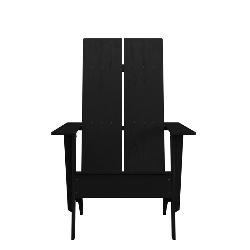 Flash Furniture Sawyer Dual Slat Back Resin Adirondack Patio Chair in Black