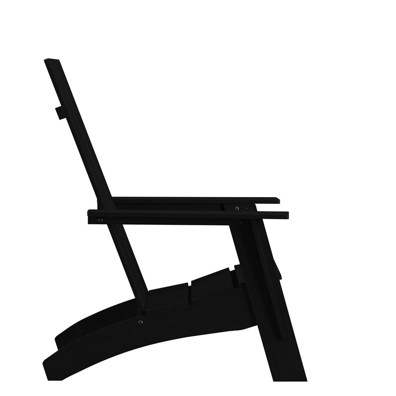 Flash Furniture Sawyer Dual Slat Back Resin Adirondack Patio Chair in Black