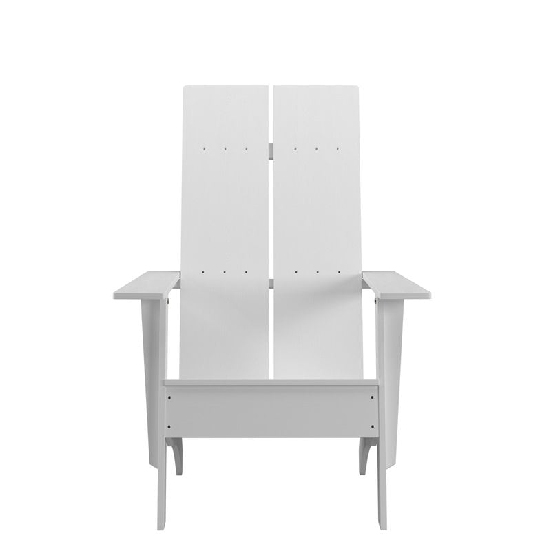 Flash Furniture Sawyer Dual Slat Back Resin Adirondack Patio Chair in White