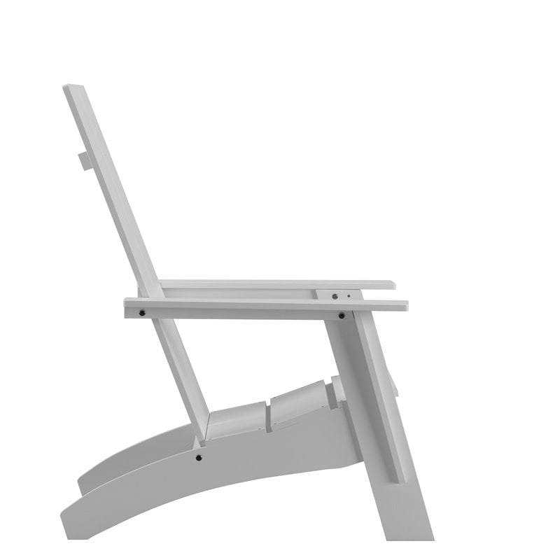 Flash Furniture Sawyer Dual Slat Back Resin Adirondack Patio Chair in White