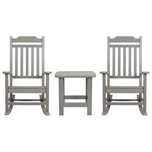 flash furniture winston resin set 2 rocking chairs and side table in gray