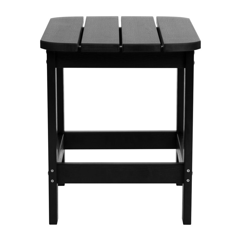 Flash Furniture Charlestown All-Weather Resin Adirondack Side Table in Black