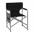 Flash Furniture Foldable Metal Camping Chair & Cupholder Side Table in Black