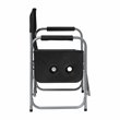 Flash Furniture Foldable Metal Camping Chair & Cupholder Side Table in Black