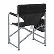 Flash Furniture Foldable Metal Camping Chair & Cupholder Side Table in Black