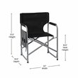 Flash Furniture Foldable Metal Camping Chair & Cupholder Side Table in Black