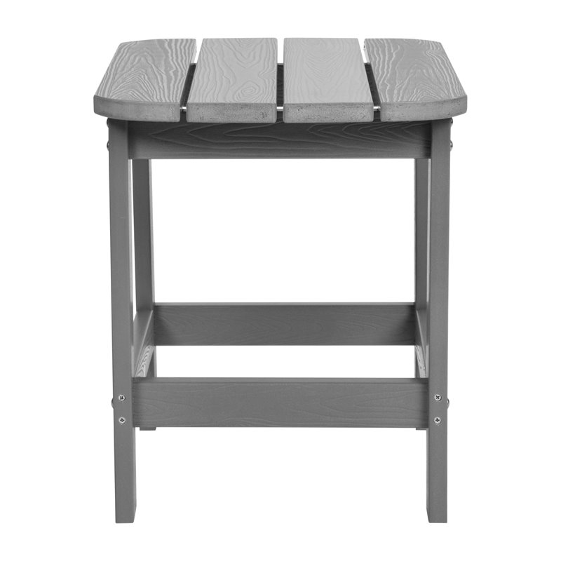 Flash Furniture Charlestown All-Weather Resin Adirondack Side Table in Gray