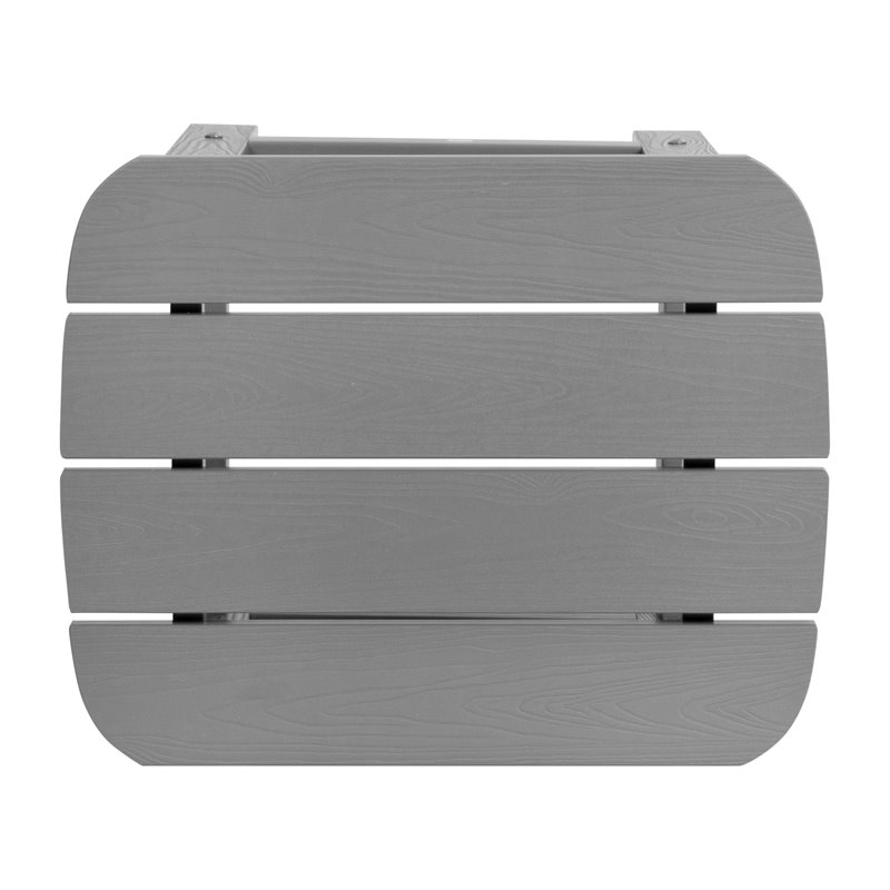 Flash Furniture Charlestown All-Weather Resin Adirondack Side Table in Gray