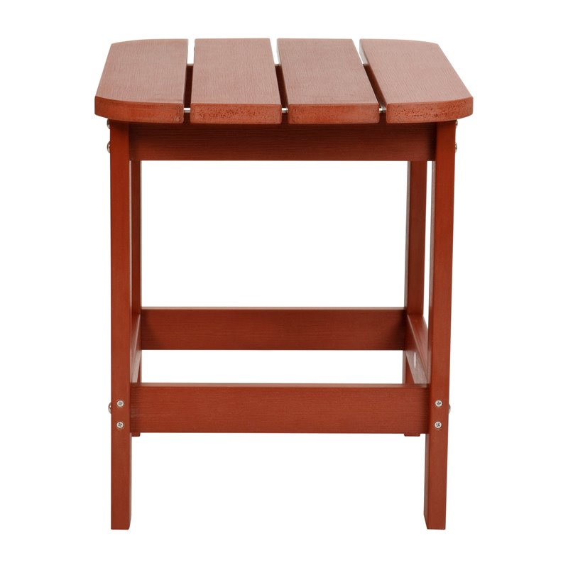 Flash Furniture Charlestown All-Weather Resin Adirondack Patio Side Table in Red
