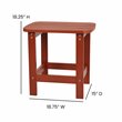 Flash Furniture Charlestown All-Weather Resin Adirondack Patio Side Table in Red