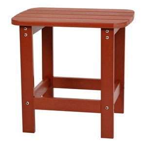 flash furniture charlestown all-weather resin adirondack patio side table in red