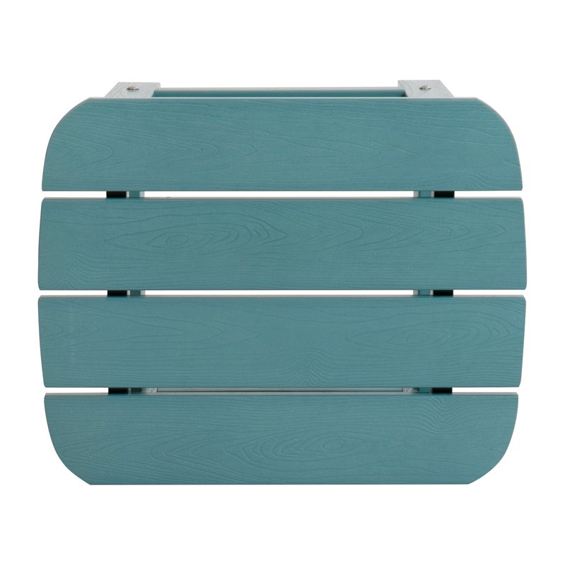 Flash Furniture Charlestown Resin Adirondack Pattio Side Table in Sea Foam Blue