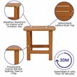 Flash Furniture Charlestown All-Weather Resin Adirondack Side Table in Brown