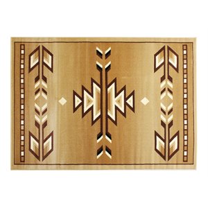 Flash Furniture Lodi 48&quot x 60&quot Multipurpose Olefin Fabric Area Rug in Beige