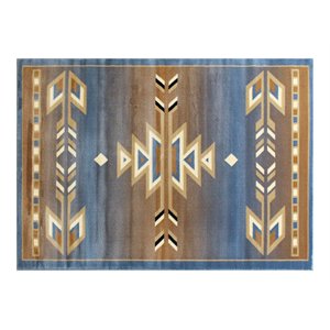 Flash Furniture Lodi 48&quot x 60&quot Multipurpose Olefin Fabric Area Rug in Blue