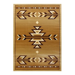 Flash Furniture Lodi 72&quot x 108&quot Multipurpose Olefin Fabric Area Rug in Beige
