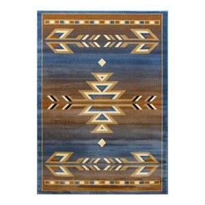 Flash Furniture Lodi 72&quot x 108&quot Multipurpose Olefin Fabric Area Rug in Blue