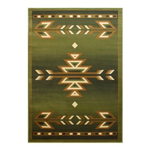 Flash Furniture Lodi 96&quot x 120&quot Multipurpose Olefin Fabric Area Rug in Green