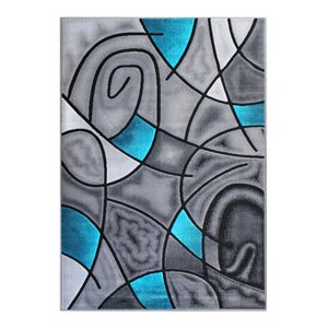 Flash Furniture Jubilee 60&quot x 84&quot Abstract Pattern Fabric Area Rug in Turquoise
