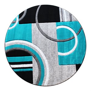 Flash Furniture Audra 63.6&quot x 63.6&quot Olefin Fabric Area Rug in Turquoise