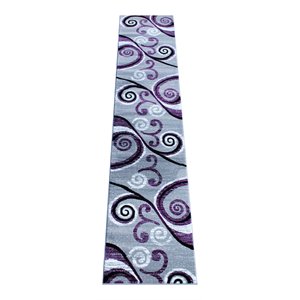 Flash Furniture Valli 28.8&quot x 132&quot Olefin Fabric Area Rug in Purple